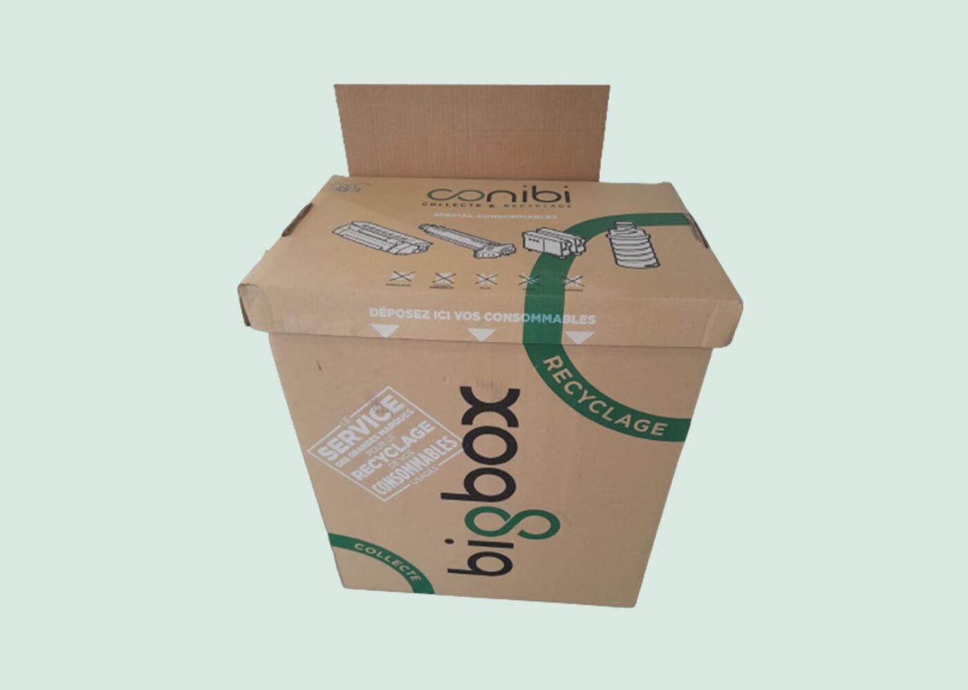carton de recyclage de consommables conibi