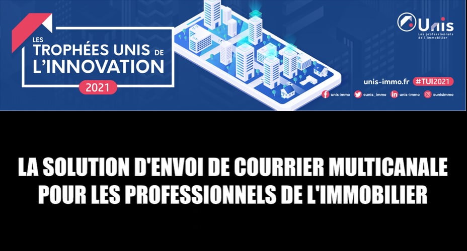 Visuel trophée innovation et solution d'envoi de courrier